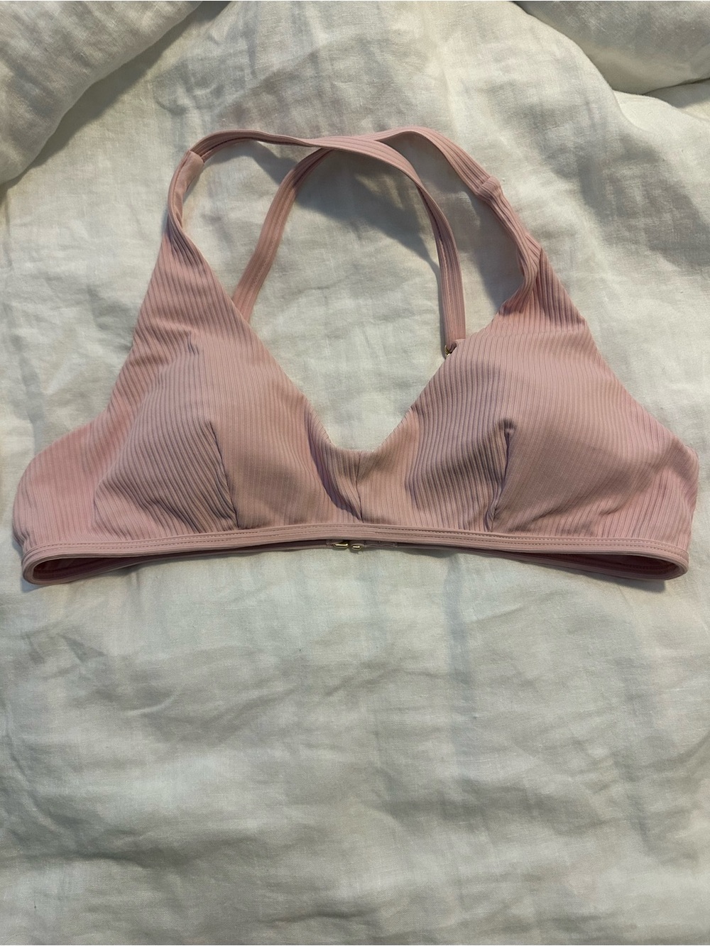 Andie Swim Ribbed Bikini top in Blush